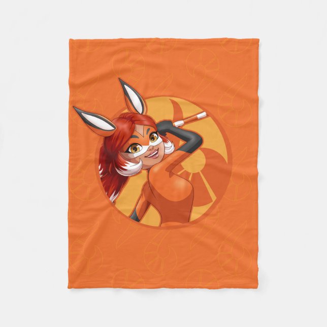 Rena Rouge Orange Badge Fleece Blanket (Front)