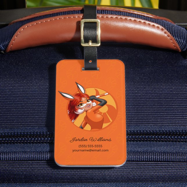 Rena Rouge Orange Badge Luggage Tag (Front Insitu 2)