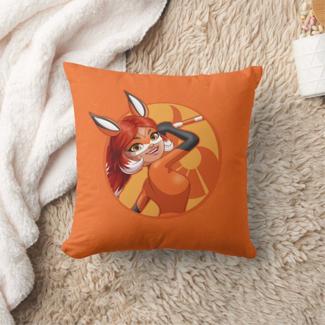 Rena Rouge Orange Badge Throw Pillow (Blanket)
