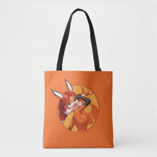 Rena Rouge Orange Badge Tote Bag