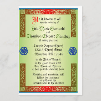 Renaisaince Medieval Wedding Invitation