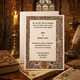 Renaissance 1475 Medieval Illuminated Wedding Invitation