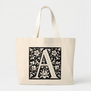 Renaissance Alphabet Letter A Totebag Large Tote Bag