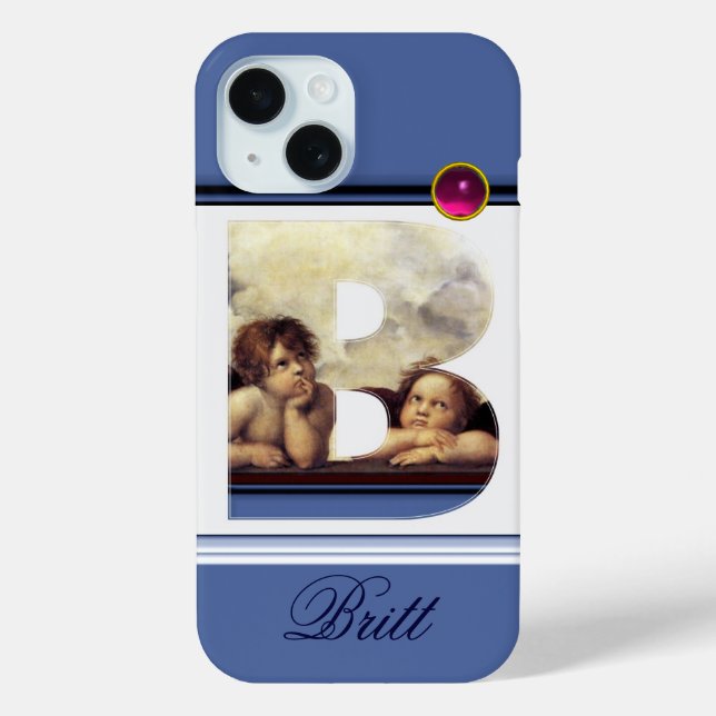 RENAISSANCE ANGEL B LETTER Winged Cherub Monogram Case-Mate iPhone Case (Back)