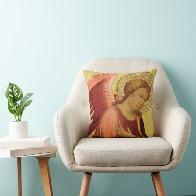 Renaissance Angel by Master of the Bambino Vispo Throw Pillow (Chair)