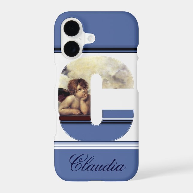 RENAISSANCE ANGEL C LETTER Winged Cherub Monogram (Back)