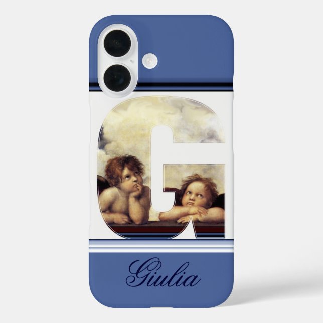 RENAISSANCE ANGEL G LETTER Winged Cherub Monogram Case-Mate iPhone Case (Back)
