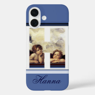 RENAISSANCE ANGEL H LETTER Winged Cherub Monogram iPhone 16 Case