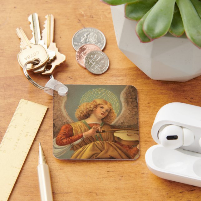 Renaissance Angel Playing Violin Melozzo da Forli Keychain (Desk)