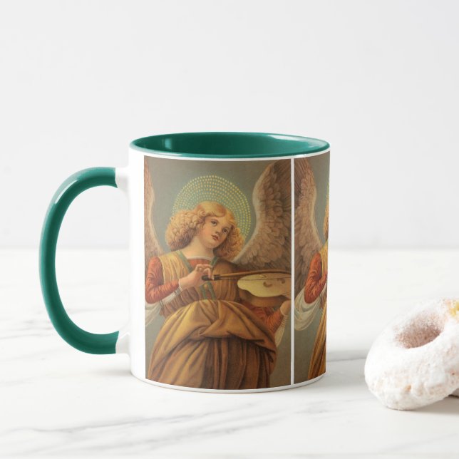 Renaissance Angel Playing Violin Melozzo da Forli Mug (With Donut)