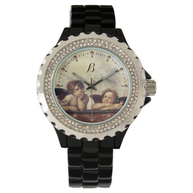 RENAISSANCE ANGELS /Winged Cherubs Monogram Watch (Front)