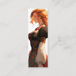 Renaissance Anime Woman Mini Business Card