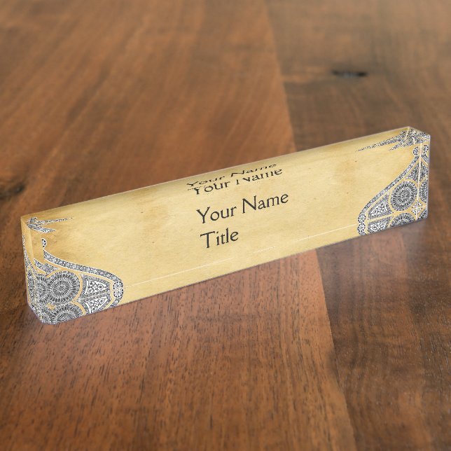 RENAISSANCE ARCHITECT,Architecture,Brown Parchment Nameplate (Side)