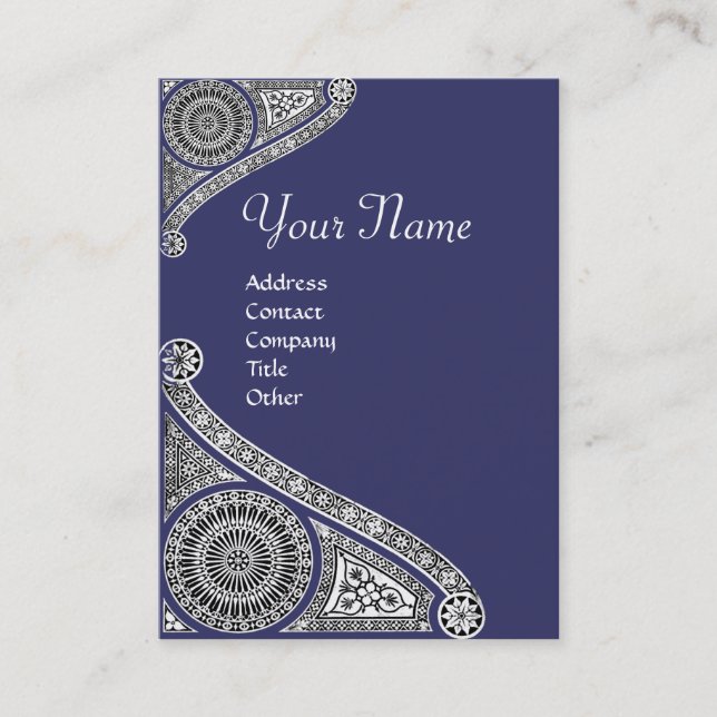 RENAISSANCE ARCHITECT,ARCHITECTURE MONOGRAM 4 blue Business Card (Front)