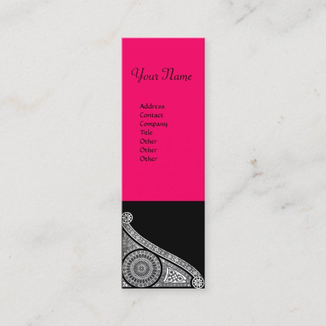 RENAISSANCE ARCHITECT Architecture,Pink Black Mini Business Card (Front)
