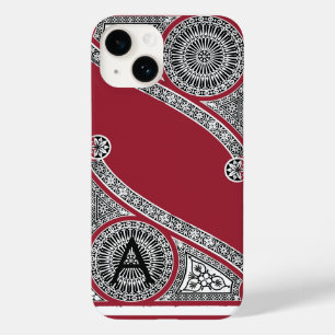 RENAISSANCE ARCHITECT Marsala Red Monogram Case-Mate iPhone 14 Case