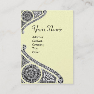 RENAISSANCE ARCHITECT MONOGRAM 4 Black Cream Pearl Business Card