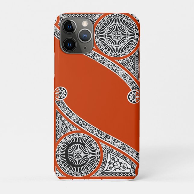 RENAISSANCE ARCHITECT Red Orange Monogram Case-Mate iPhone Case (Back)