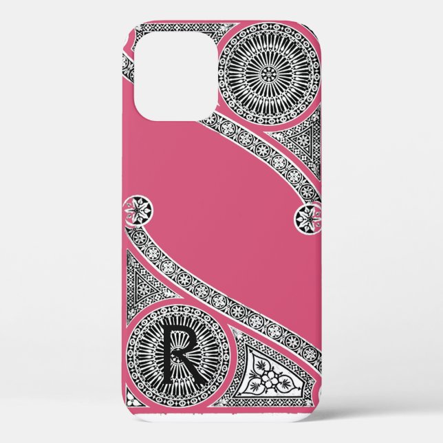RENAISSANCE ARCHITECT Strawberry Ice Pink Monogram Case-Mate iPhone Case (Back)