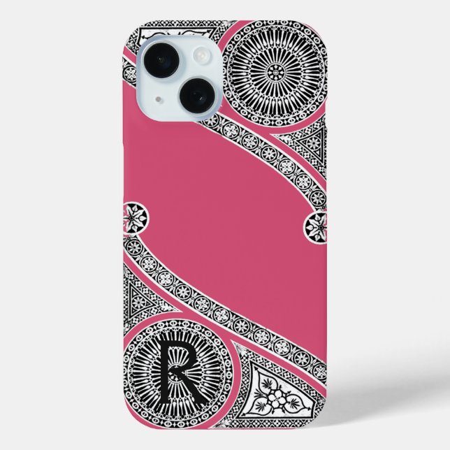 RENAISSANCE ARCHITECT Strawberry Ice Pink Monogram Case-Mate iPhone Case (Back)