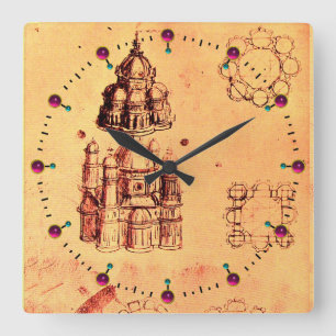 RENAISSANCE ARCHITECTURAL PROJECT,ARCHITECT SQUARE WALL CLOCK