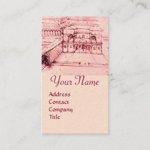 RENAISSANCE ARCHITECTURE,ARCHITECT, ENGINEER, Pink Business Card