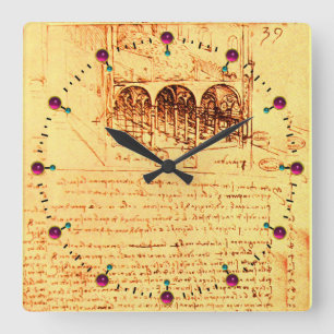 RENAISSANCE ARCHITECTURE,ARCHITECT SQUARE WALL CLOCK