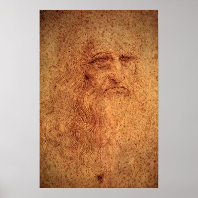 Renaissance Art Self Portrait by Leonardo da Vinci Poster (Front)