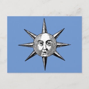 Renaissance Astronomy - Sun Face Postcard