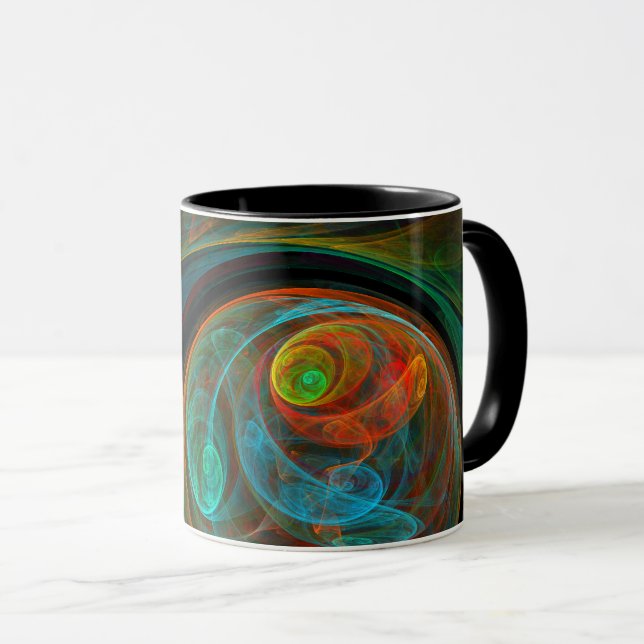 Renaissance Bleu Abstrait café Mug (Devant droit)