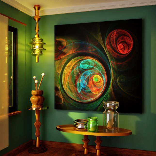 Renaissance Bleu Art Abstrait Toile Enveloppée Imp (Rebirth Blue Abstract Art Wrapped Canvas Print)