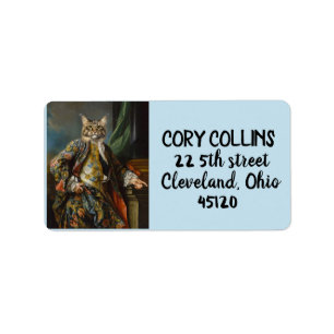 RENAISSANCE CAT VICTORIAN RETURN ADDRESS LABELS