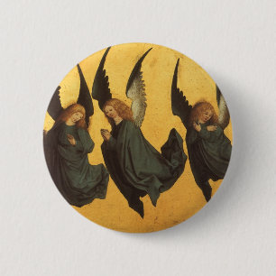 Renaissance Christmas Angels, Master of Housebook 2 Inch Round Button