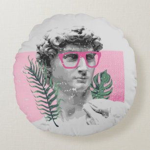 renaissance david sculpture stylish t-shirt and ap round pillow