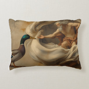 Renaissance Duck Parody Art – Funny Duck Reaching Accent Pillow