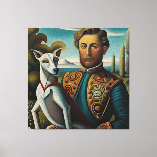 Renaissance Elegance Italian Greyhound and Noble Canvas Print