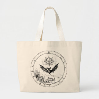 Renaissance Emblem Bat and CandleTotebag Large Tote Bag