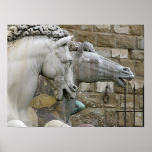 Renaissance Equestrian Statue of horses Poster