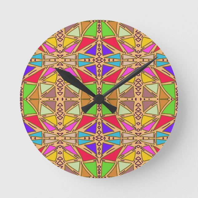 Renaissance Fair Medieval Shields Swords Round Clock (Front)