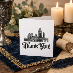 Renaissance Fantasy Castle Wedding Thank You Card