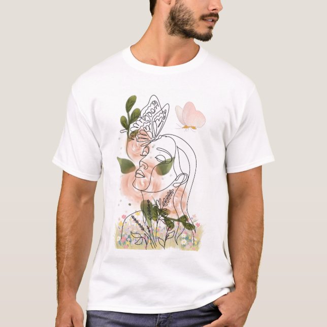 Renaissance florale – visage & papillon T-Shirt (Front)