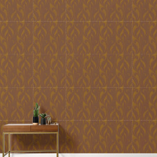 Renaissance Flourishes in Rust Brown and Gold Wallpaper