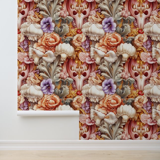 Renaissance Flowered Tooth Dental Clinic Decor Wallpaper (Application)