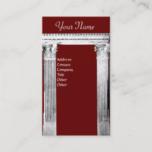 RENAISSANCE GATE Antique Architecture  Red Business Card