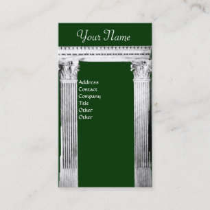 RENAISSANCE GATE Corinthian Columns,Green Business Card