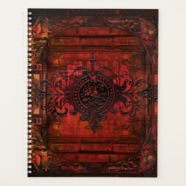 Renaissance gothique Rouge Faux Cuir Ancien Tome (Devant)