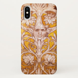 RENAISSANCE GROTESQUE FACE WITH GOLD WHITE FLORAL Case-Mate iPhone CASE
