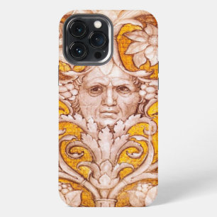 RENAISSANCE GROTESQUE FACE WITH GOLD WHITE FLORAL iPhone 13 PRO MAX CASE