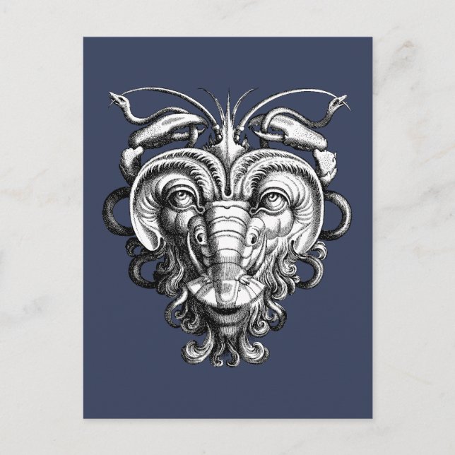 Renaissance Grotesque Gargoyle Face Lobster Man Postcard (Front)
