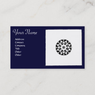 RENAISSANCE HARMONY Blue White Geometric Floral Business Card